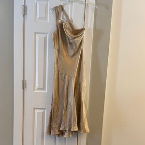 Jones New York One-Shoulder Silk Dress, Size XL